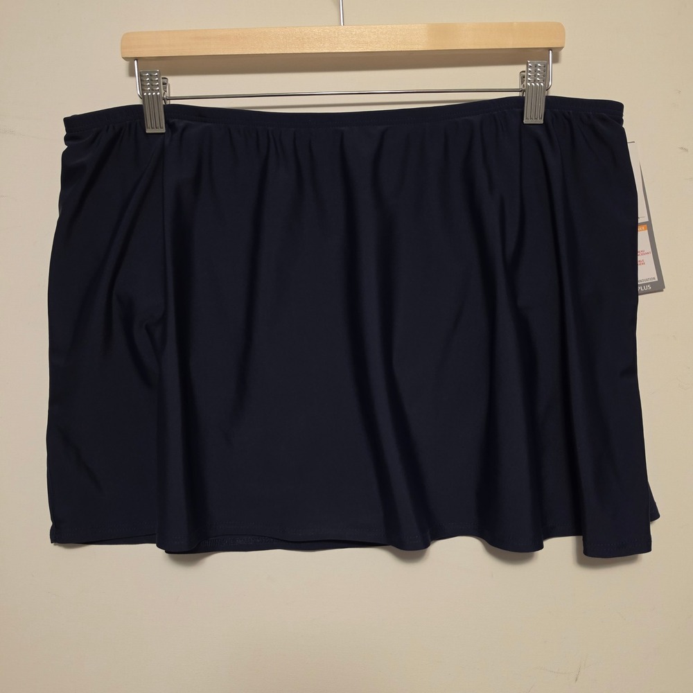 Silhouette Solution Solid Swim Skirt Bottom Navy Blue Size 1X/1TG NWT
